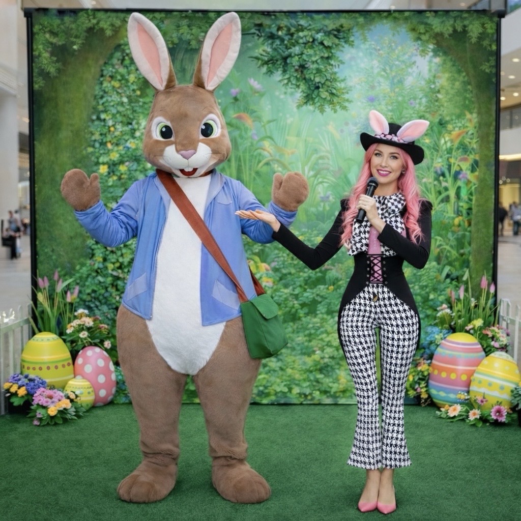 Oster-Duo Walking Act Osterhase für Einkaufszentrum mieten Berlin