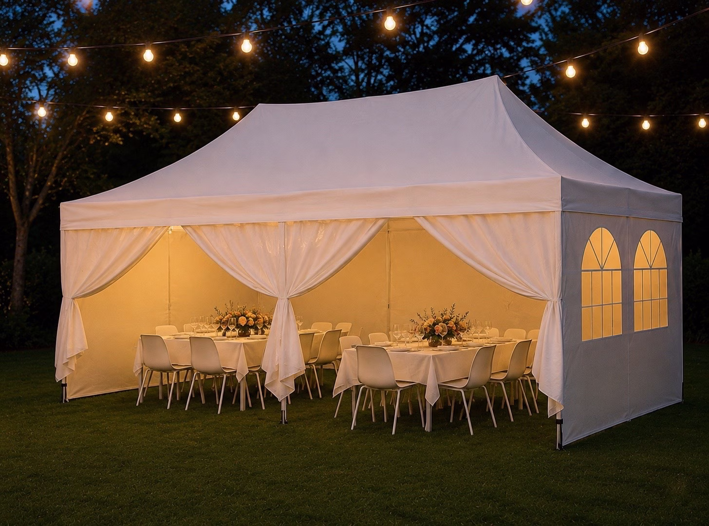 Hochwertige Pavillons und Sitzgarnituren für Hochzeiten und Firmenevents mieten in Berlin