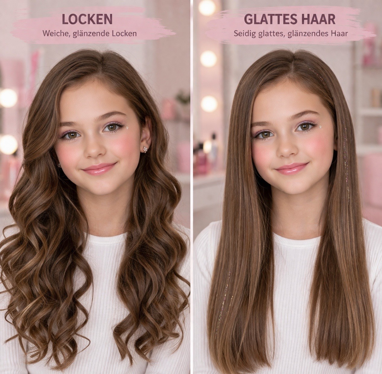 Haarstyling bei der Beauty Party – Locken und glattes Haar professionell gestylt