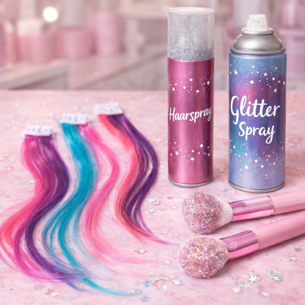Haar-Extras bei der Beauty Party – Glitzerspray, bunte Strähnen und mehr